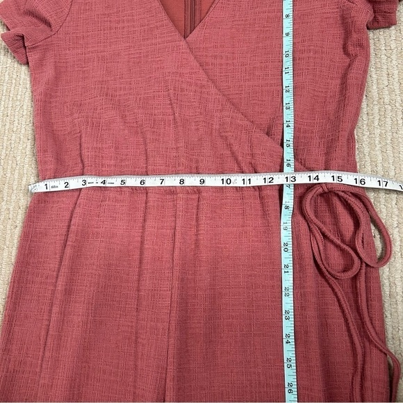 Madewell Texture & Thread Mauve Short Sleeve Wrap Jumpsuit - Picture 16 of 16